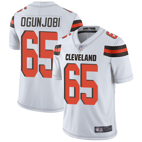Cleveland Browns Larry Ogunjobi Men White Limited Jersey #65 NFL Football Road Vapor Untouchable->women nfl jersey->Women Jersey